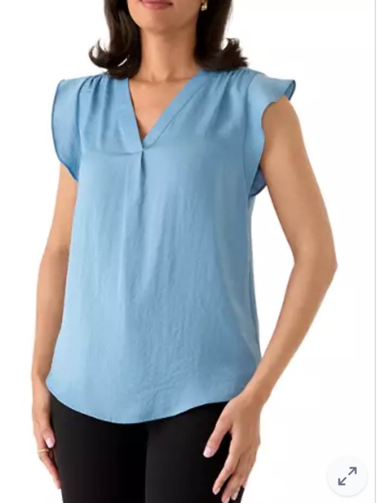 Nwot Vince Camuto Light Blue Ruffle Sleeve Top